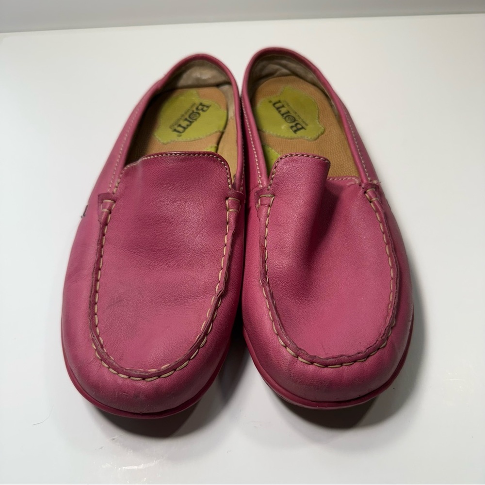 Born Leather Driving‎ Mocs Fuchsia Slip-On Shoes Women’s Size 7